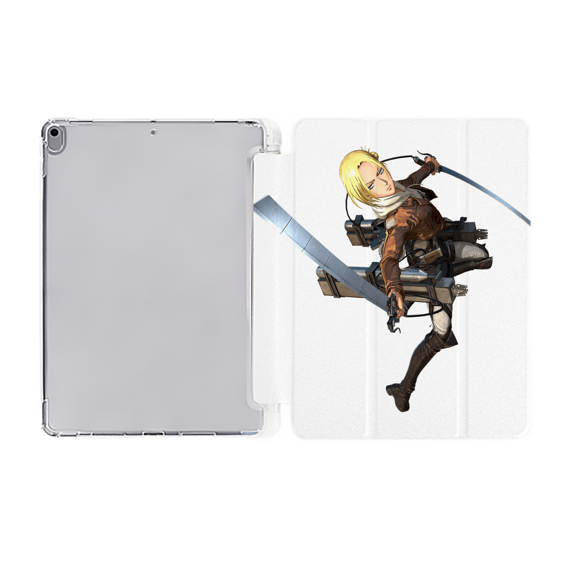 （画像用） 進撃の巨人 アニ・レオンハート Attack on Titan Annie Leonhart IPad ケース ペン収納付き 三つ折りスタンド PUレザー×シリコン 対応機種9.5/10.5/10.9インチ